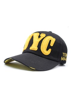 Buy Peaked Snapback Cap Black/Yellow in Saudi Arabia