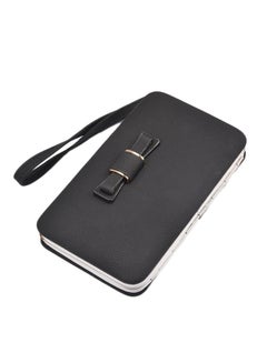 Buy Solid Zip Wallet Black in Saudi Arabia