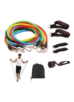 Buy 11 Pcs Resistance Fitness Band Set With Stackable Exercise Bands Legs Ankle Straps Multifunction Professional Equipment 20.8cm in Saudi Arabia
