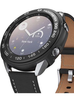Buy Flexible Soft TPU Case With Bezel Ring Adhesive Slim Cover For Galaxy Watch 3 Black in UAE