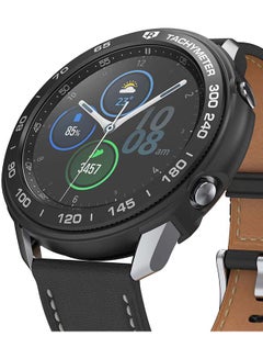Buy Flexible Soft TPU Case With Bezel Ring Adhesive Slim Cover For Galaxy Watch 3 Black in UAE