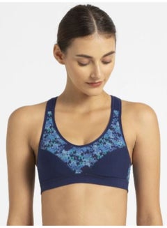 Buy Racer Back Padded Active Sports Bra Assorted Color/Print in UAE