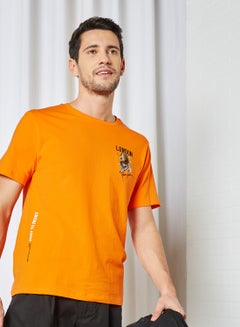 Buy Short Sleeve Logo T-Shirt Orange in UAE