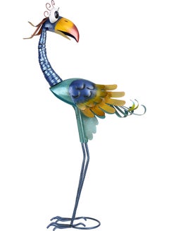 Buy Decorative Metal Toucan Sculpture Multicolour 42.5 x 18.5 x 24cm in Saudi Arabia