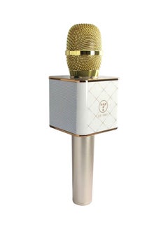 Buy Bluetooth Wireless Portable Karaoke Microphone 1553115013-5041 Gold/White/Silver in Saudi Arabia