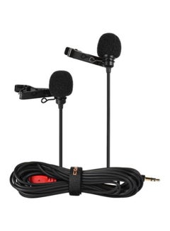 Buy CVM-D02 Dual-Head Lavalier Lapel Microphone D4803-3R1 Black in Egypt