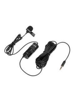 Buy Omni Directional Lavalier Single Head Clip On Condenser Mic DD1874 Black in Saudi Arabia