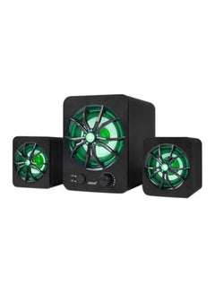 Buy LED USB Wired Computer Speaker V3815 Black/Green in UAE