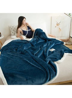 Buy Solid Bed Blanket Flannel Light Blue 200x230cm in UAE