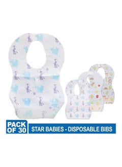 Buy Pack Of 30 Disposable Bibs Mix Design in UAE