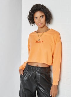 Buy Cropped Sweatshirt Peach in UAE