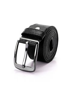 Buy Texture  Belt With Buckle Closure Black in UAE