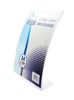 Buy A4 Vertical Orientation Curved Sign Holder Clear in Saudi Arabia