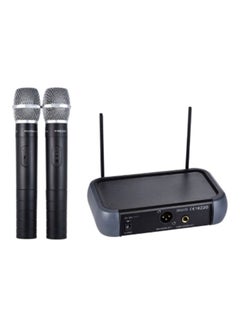 Buy Dual Channel VHF Wireless Handheld Microphone I3102 Black in UAE