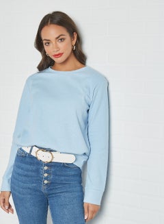 Buy Ribbed Sweatshirt Blue in UAE