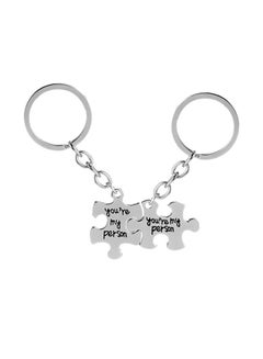 Buy 2-Piece Puzzle Shaped Keychain in Saudi Arabia