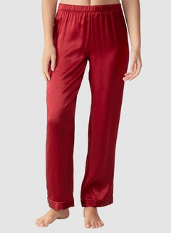 Buy Satin Lounge Pants Red in Saudi Arabia