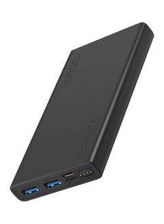 Buy 10000.0 mAh Compact Smart Charging Power Bank with Dual USB Output Black in Egypt