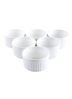 Buy 6-Piece Ramekin White 10.1x10.1x5.5cm in UAE