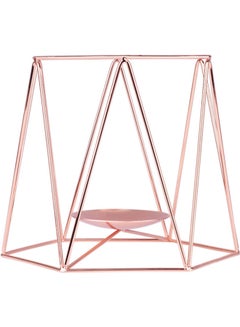 Buy Nordic Iron Geometric Incense Candle Holder rose gold 16cm in UAE