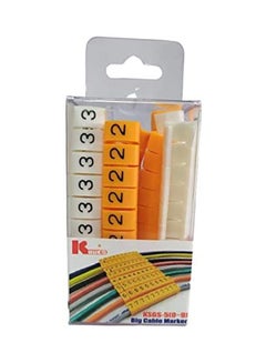 Buy 100-Piece Cable Marker Set Yellow/White in UAE