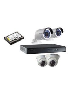 Buy 6-Channel Turbo HD DVR 1280x720P Surveillance Kit IP Camera-Day/Night vision Outdoor Bullet and Dome in Saudi Arabia