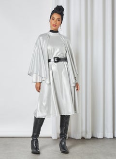 Buy Cape Shift Dress Silver in UAE