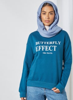 Buy Text Graphic Sweatshirt Navy in UAE
