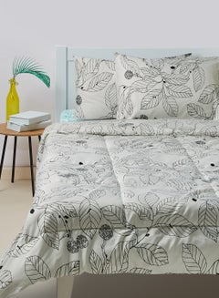 Buy Comforter Set King Size All Season Everyday Use Bedding Set Extra Soft Microfiber 3 Pieces 1 Comforter 2 Pillow Covers  White/Black Polyester White/Black in Saudi Arabia