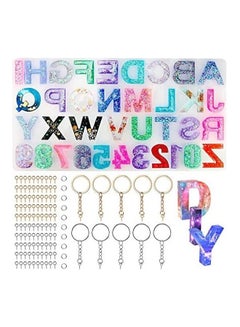 اشتري Alphabet Resin Molds Kit Backward Silicone Letter For Making Keychain 14.6inch في الامارات