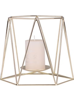 Buy Nordic Iron Geometric Incense Candle Holder gold 16cm in UAE