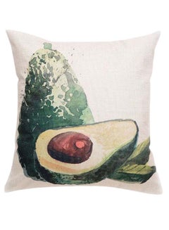 Buy Decorative Printed Pillowcase Beige/Green/Red 45 x 45cm in Saudi Arabia