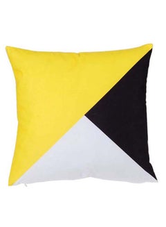 Buy Decorative Printed Pillowcase Yellow/White/Black 45 x 45cm in Saudi Arabia