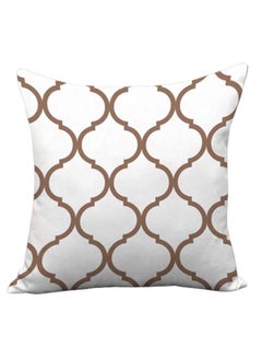 Buy Decorative Printed Pillowcase White/Gold 45 x 45cm in UAE