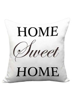 Buy Decorative Printed Pillowcase White/Black 45 x 45cm in Saudi Arabia