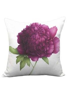 Buy Decorative Printed Pillowcase White/Purple/Green 45 x 45cm in UAE