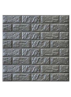 Buy Foam 3D Bricks Wall Sticker Grey 70 x 77cm in Egypt