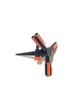 اشتري 360 Degree Rotating Lawn Sprinkler with Hose Quick Connect Adapter Black/Orange في الامارات