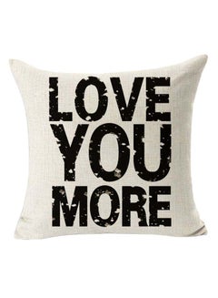 Buy Modern Home Painted Pillow Case Linen White/Black in Saudi Arabia