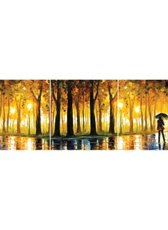 Buy 3-Piece Rain Themed Framed Canvas Painting Set Multicolour in UAE