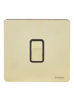 Buy Screwless Flat Plate 16AX 1 Gang 2 Way Single Light Switch Golden in UAE