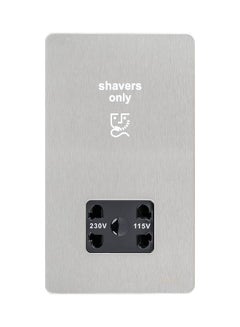 Buy Stainless Steel Screwless Flat 115/230 Dual Voltage Plate Shaver Socket Silver/Black in UAE