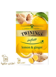 Buy Infuso Lemon And Ginger Tea 20 Bags 1.5grams in UAE