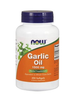 Buy Garlic Oil Herbal Supplement 1500mg - 250 Softgels in UAE