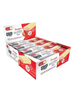 Buy Pack of 12 - Strawberries & Cream flavoured Protein Wafer in UAE