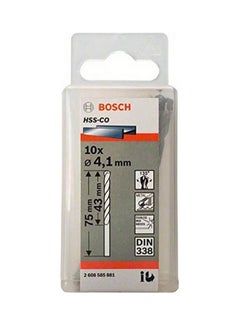 Buy Pack Of 10Metal Drill Bit Hss-Co Silver 4X1X43X75 in Egypt