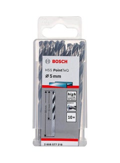 Buy Hss Twist Drill Bit Pointteq   Pack Of 10 Silver 5mm in Egypt