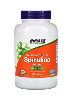 Buy Certified Organic Spirulina Supplement 500 mg - 500 Tablets in UAE