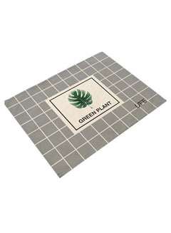 Buy Decorative Printed Tablemat Beige/Green/Grey 42 x 32cm in Saudi Arabia