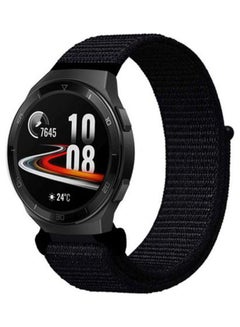 Buy Nylon Replacement Watchband For Samsung Gear S3 Frontier / S3 Classic / Huawei GT 2e / Fitbit versa 2 Dark Black in UAE